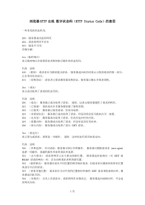HTTP中数字代码表示的意思