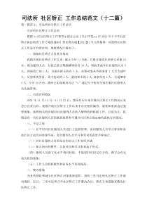 司法所 社区矫正 工作总结范文（十二篇）