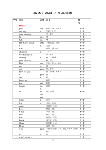 英语七年级上册单词表(人教版)