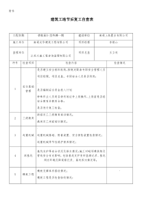 建筑工地节后复工自查表