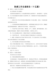 院感工作自查报告（十五篇）