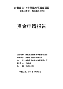 两化融合项目申请报告
