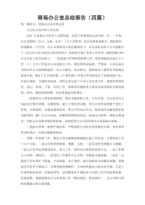 商场办公室总结报告（四篇）