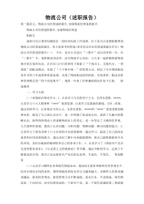 物流公司（述职报告）