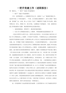 一把手党建工作（述职报告）
