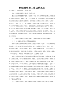 组织员党建工作总结范文
