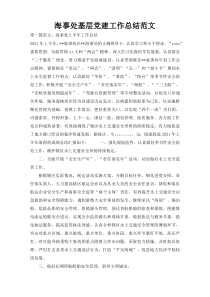 海事处基层党建工作总结范文