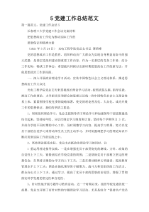 5党建工作总结范文