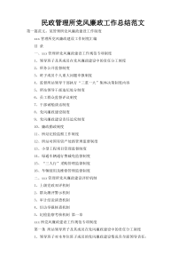 民政管理所党风廉政工作总结范文