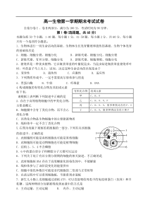 高一生物第一学期期末考试试卷
