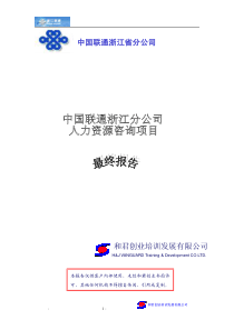 中国联通人力资源咨询项目报告