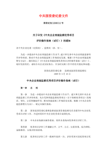 中央企业效能监察优秀项目评价操作指南(试行)