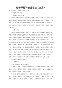 村干部轮训情况总结（三篇）