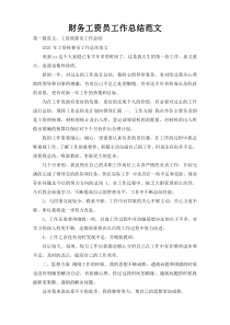 财务工资员工作总结范文