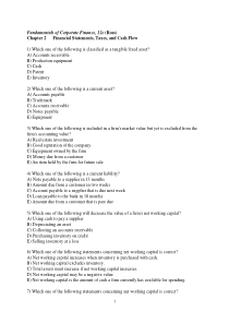 公司理财精要版原书第12版习题库答案Ross12e-Chapter02-TB