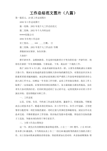 工作总结范文图片（八篇）