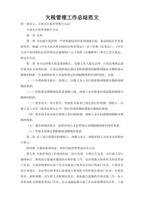 欠税管理工作总结范文