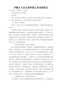 乡镇人大办公室年度工作总结范文