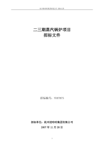 二三期蒸汽锅炉项目