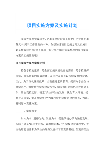 项目实施方案及实施计划