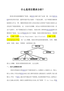 什么是项目需求分析