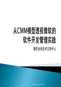 从CMM模型透视微软公司的项目管理过程