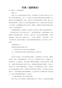代表（述职报告）