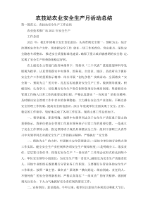 农技站农业安全生产月活动总结