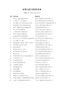 优秀火炬计划项目名单