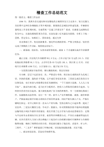 稽查工作总结范文