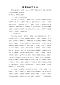 销售的实习总结
