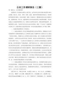 公安工作调研报告（三篇）