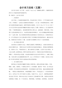 会计实习总结（五篇）