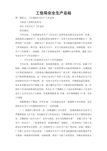 工信局安全生产总结