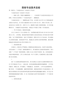 投标专业技术总结
