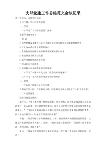 支部党建工作总结范文会议记录