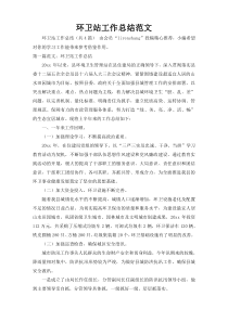 环卫站工作总结范文