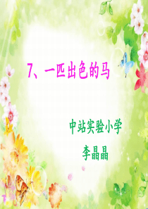 《一匹出色的马》自制(第一课时)
