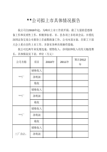 公司上市具体情况报告