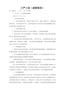 三严三实（述职报告）