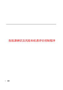危险源辨识、风险和机遇评价控制程序