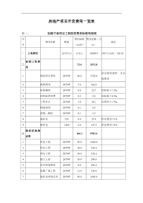 创维宁南项目开发费用一览表