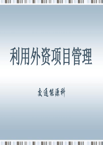 利用外资项目管理（PPT49页)