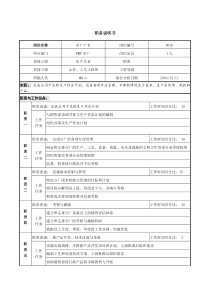 北大纵横-新丰化纤项目组分厂厂长职位说明书