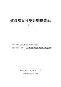 华油东乌旗建设项目报告表