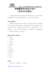 腐殖酸肥项目商业计划书