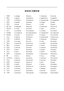 高一英语词汇竞赛试卷1