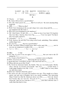 牛津版高一英语第一学期对话填空