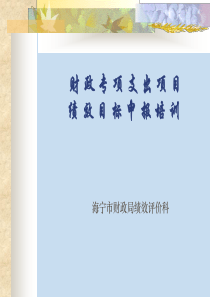 培训资料2ppt-财政项目支出绩效目标申报布置培训