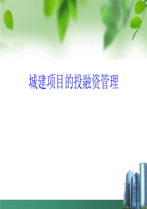 城建项目的投融资管理